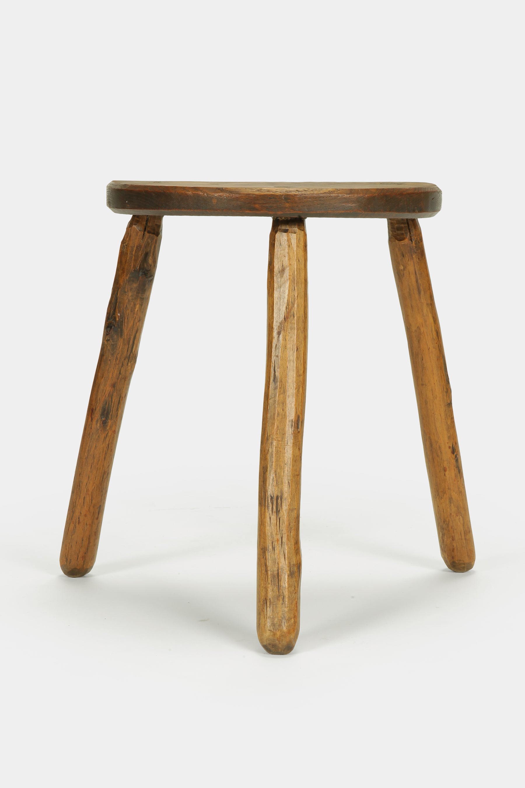 Rustic French Oak Table & 3 Stools, 50s
