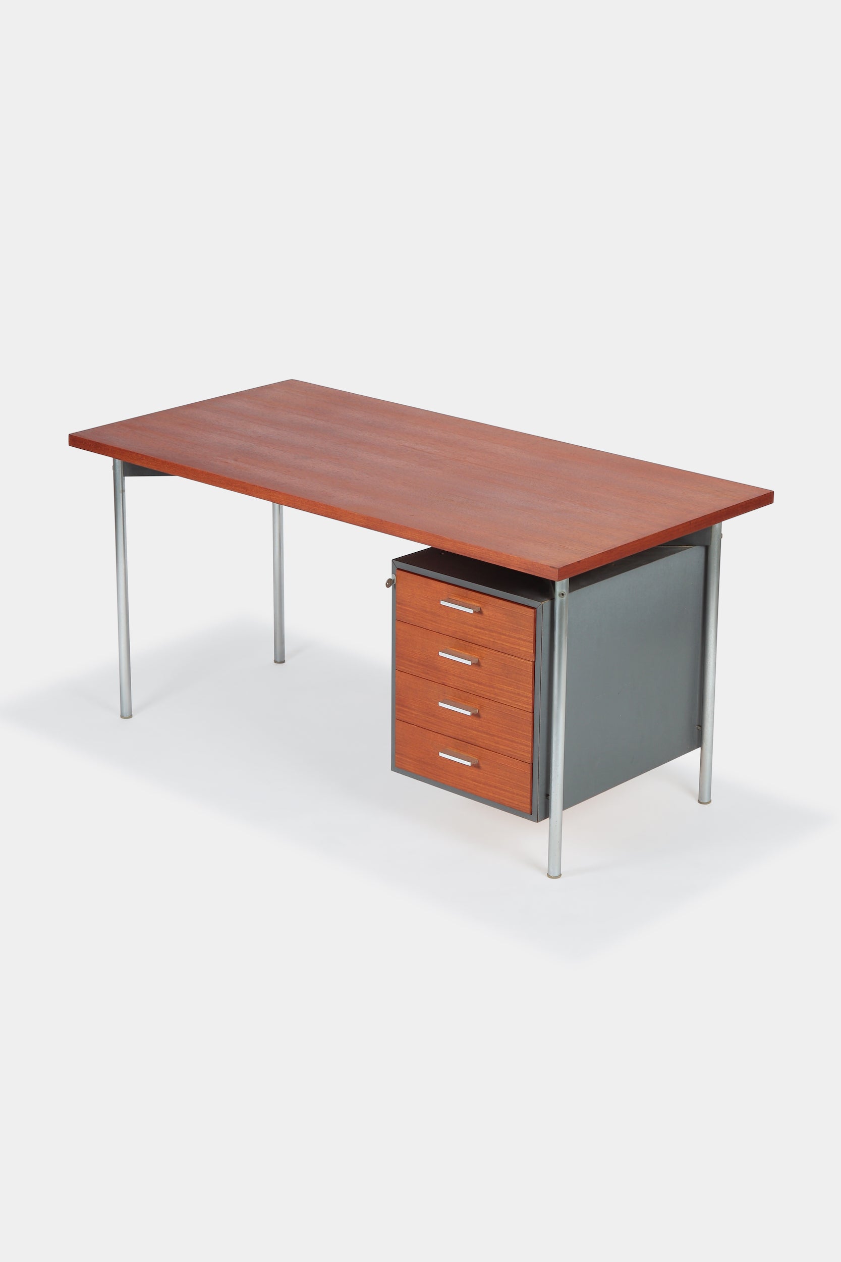 Schreibtisch-60er-stahlrohr-mahagoni-formica