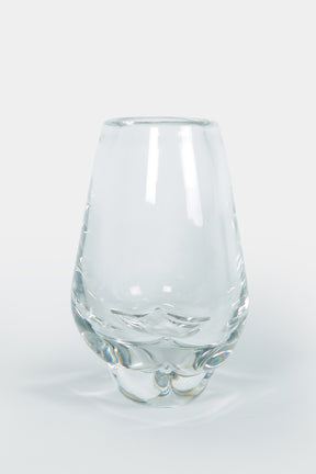 Vicke Lindstrand oval Glass vase 70s